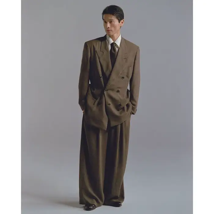 Classique populaire ample mode hommes costumes 2 pièces veste pantalon Double boutonnage classique h