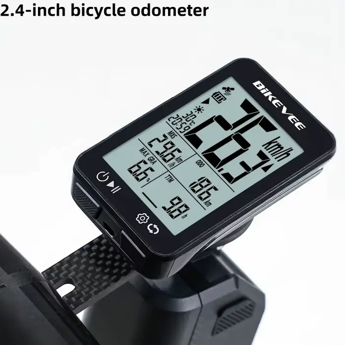 Ordinateur de vélo GPS sans fil écran LCD 2.4 pouces compteur de vitesse odomètre rétro-éclairage automatique support pour cyclisme professionnel et débutant