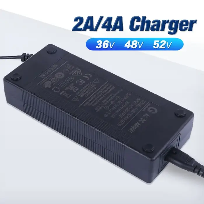 Chargeur de batterie Lithium Li-ion pour vélo électrique, prise DC XLR RCA EU 36V 42V 48V 54.6V 52V 