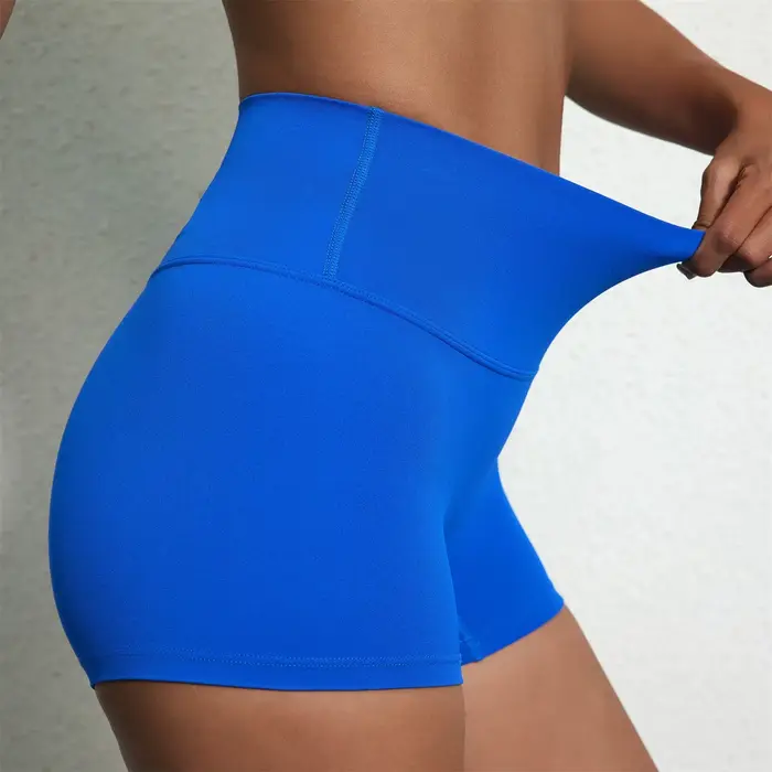 Legging court yoga femme taille haute - Fitness sport cyclisme jogging couleur unie