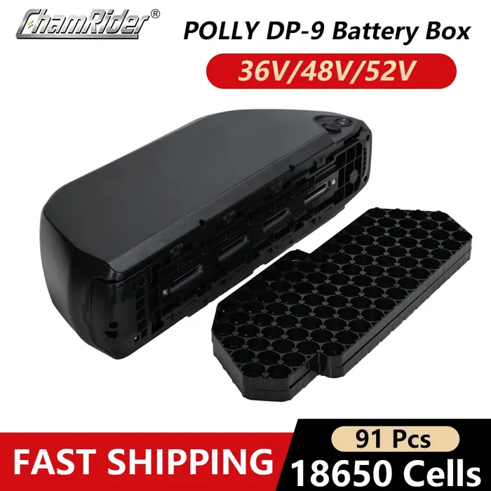 ChamRider-Boîtier de batterie pour vélo électrique, boîtier de batterie Polly 9, tube alertes onal, 