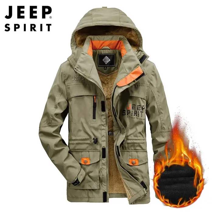 Guitar EP SPIRIT-Veste mi-longue en coton pour homme, manteau épais en velours, ample, résistant au 