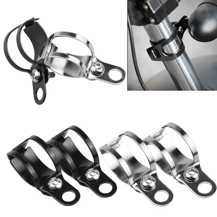 Support universel pour clignotants de moto, 2 pièces, supports de fixation en métal pour fourche ava