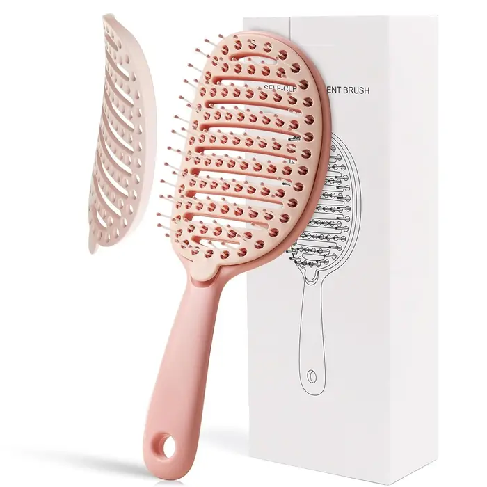 Brosse à cheveux volumisante avec livres intégrés, coiffure, massage, point d'acupuncture, peigne à 