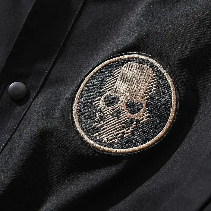 Bomber veste hommes brodé crâne imprimé veste automne Protection décontracté américain Vintage coupe
