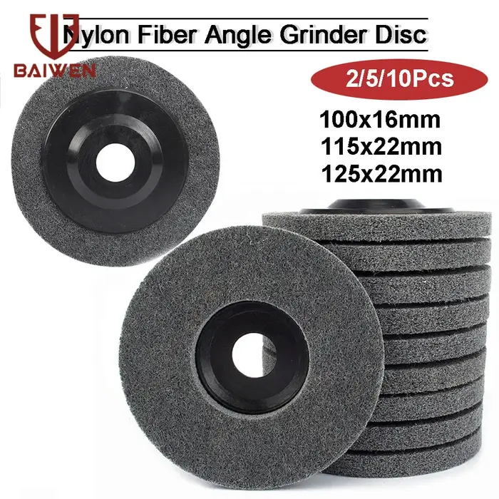 Disque de polissage en Fiber de Nylon Non tissé, 5 ", 4.5", 4“, disque abrasif, alésage de 100/11512