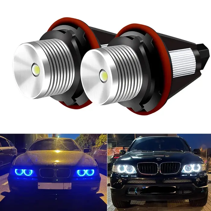Yeux d'ange pour phares de voiture LED E39, 1 lot, 2x5W, 10W, blanc, bleu, rouge, jaune, pour E39, E