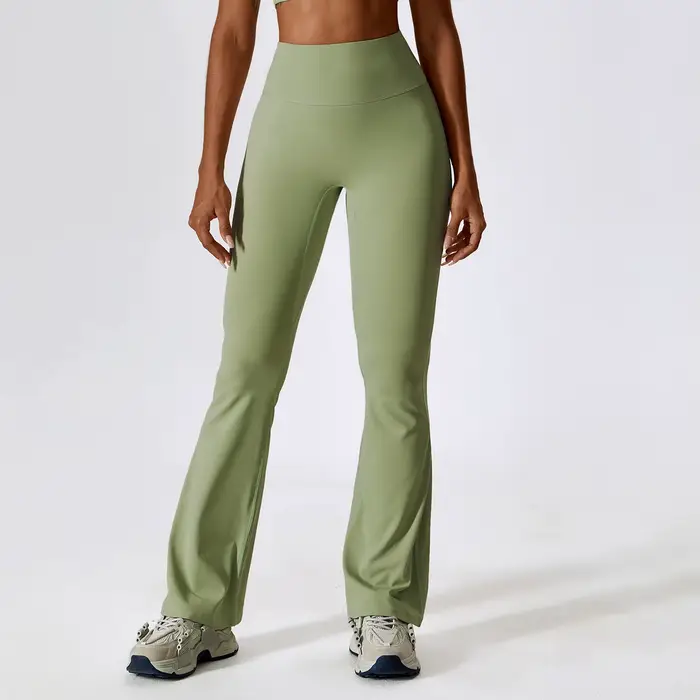 Leggings évasés taille haute femme - Pantalon de yoga et danse latine - Fitness et gym confortable