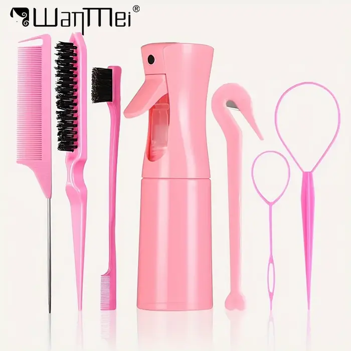 7 pièces/ensemble accessoires de beauté des cheveux poils queue de Rat bord peigne brosse à sourcils