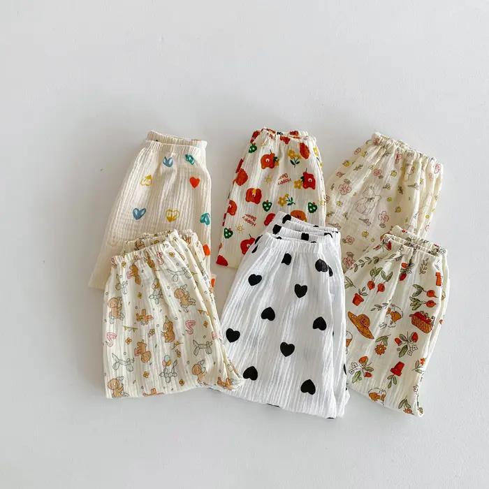 Vêtements d'été pour bébés garçons et filles, pantalons anti-moustiques pour enfants, amples et déco