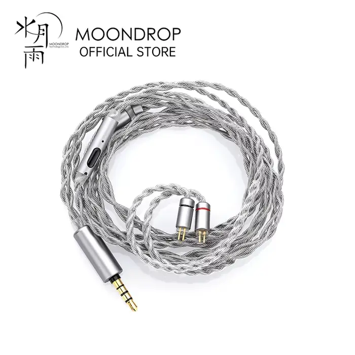 Câble de mise à niveau du microphone MOONDROP MC2, 3.5mm 0.78mm, 2 broches, plaqué cuivre et argent 