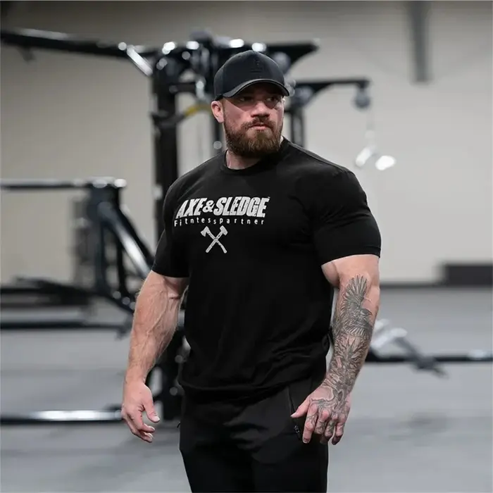 Nouveaux sports d'été hommes T-shirt ample coton mode surdimensionné homme T-shirt Gym course Street