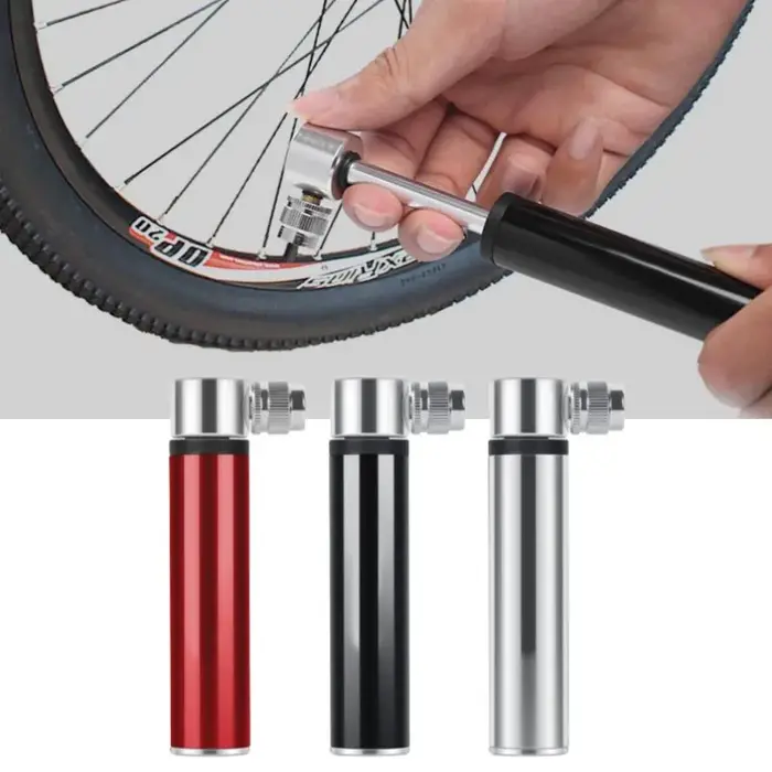 Mini pompe à vélo portable en alliage d'aluminium pour gonflage rapide de pneus de route et VTT avec valves Schrader et Presta