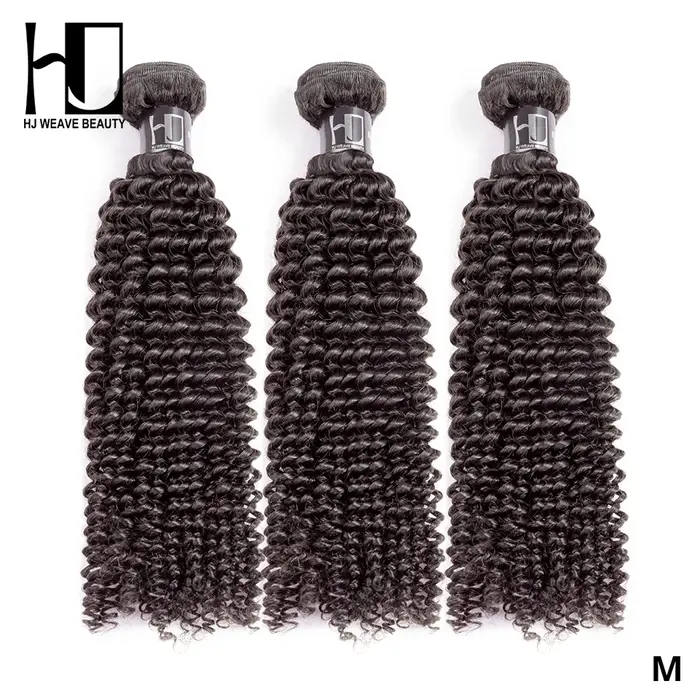 Vingin-Tissage de cheveux brésiliens bouclés afro crépus, vague d'eau, faisceaux de cheveux humains,