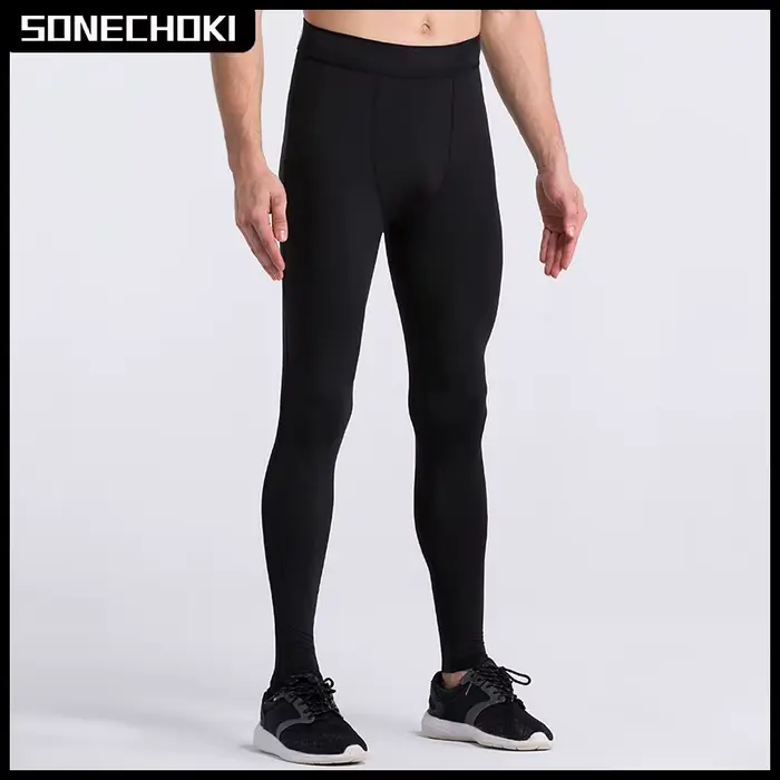 Leggings compression gymnastique hommes - Pantalons entraînement sport ajustement sec fitness