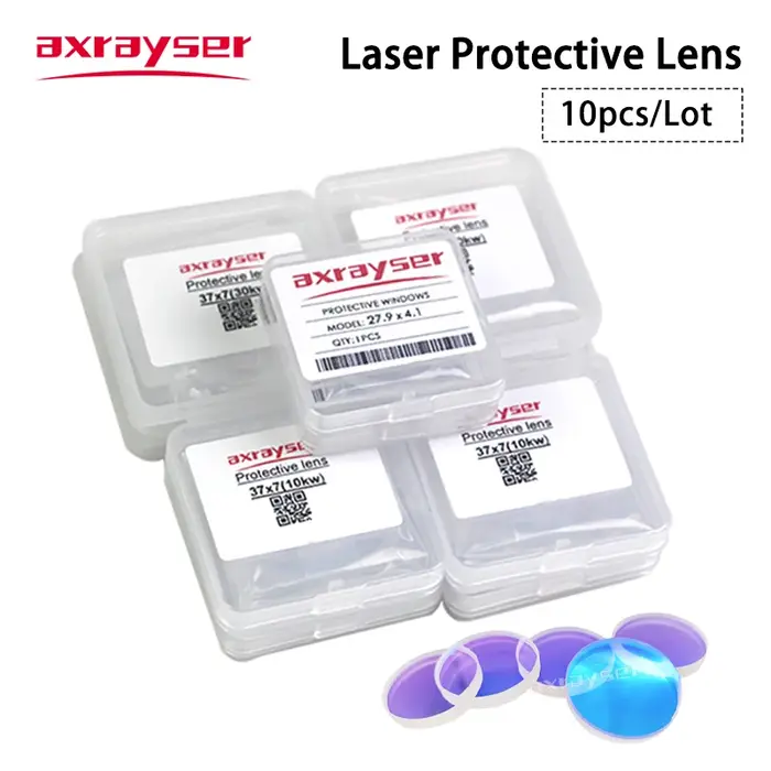 Fenêtres de protection de lentille Laser 37x7 27.9x4.1 pour Raytools Precitec WSX, fibre puissante, 