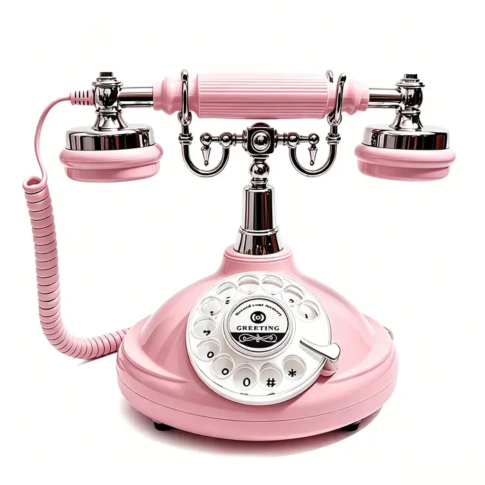 Téléphone Livre d'Or Vocal Rotatif Vintage pour Mariage, Anniversaire, Fête - Enregistrement de Mess