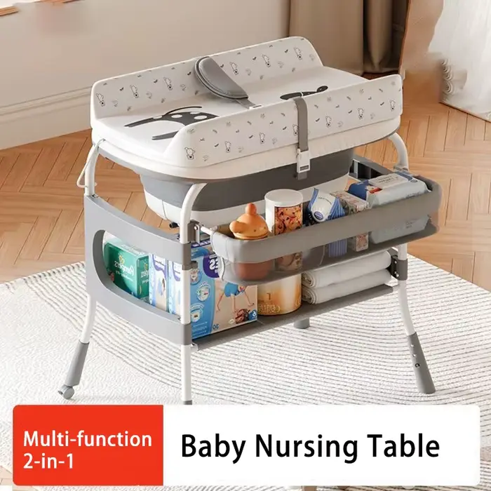 Table d'allaitement 2 en 1 pour bébé, Station de soins des couches pour bébé, fonction multifonction