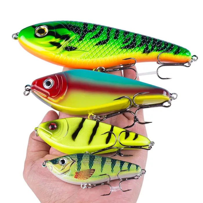 Leurre de pêche Hanlin Glide Jerkbait 75/90/120/150 mm – Leurre dur populaire pour brochet, crankbai