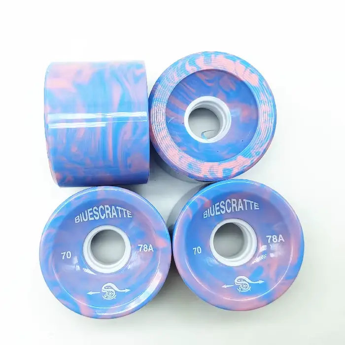 4 pièces 70mm 51mm 80 dur Longboard roue pour 70mm Skateboard pneu 80A Durable élastique PU Ruedas p