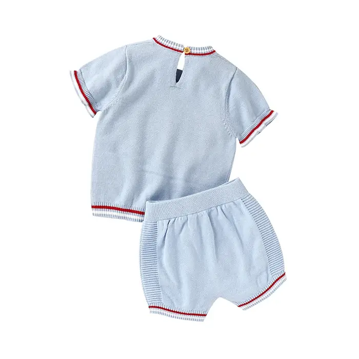 Hauts Super doux à manches courtes avec pantalons courts, ensembles de vêtements deux pièces pour bé