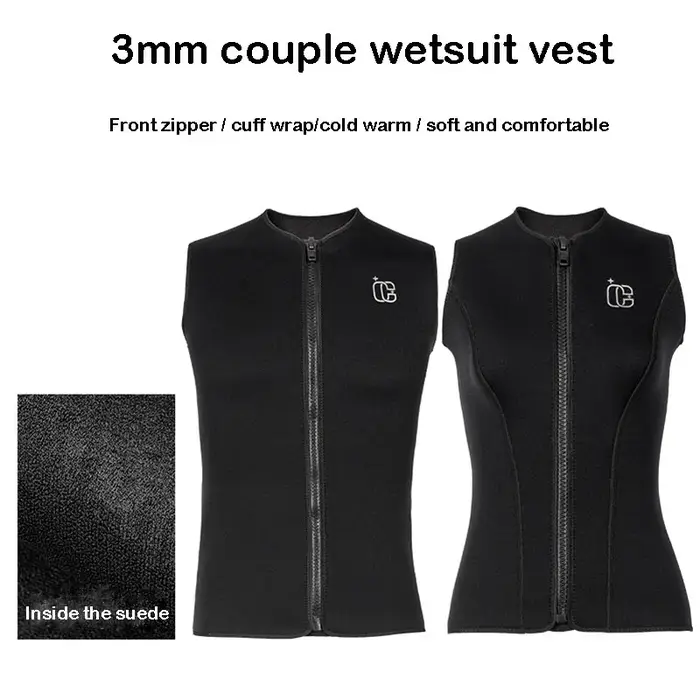 3mm hommes femmes plongée surf gilet néoprène sans manches velours costume kayak plongée en apnée na