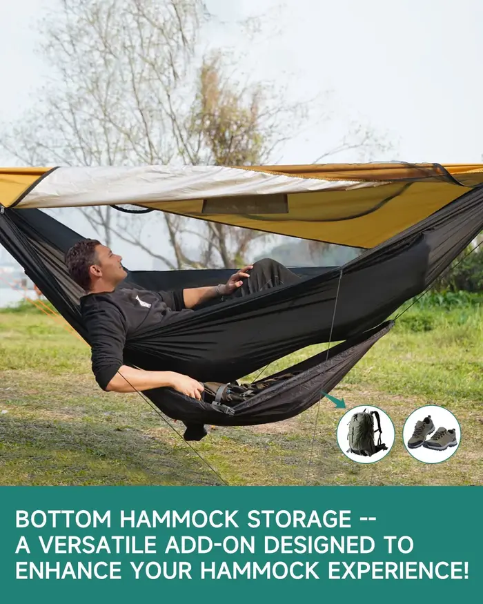 Hamac anti-moustiques anti-renversement pour deux personnes, pare-soleil 2 en 1, hamac de camping à 