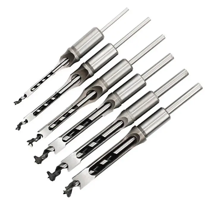 Mèches torsadées HSS pour trous carrés, ciseau à mortaise, scie étendue pour outils de travail du bo