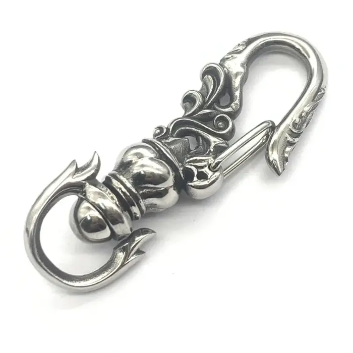 1 pièce Mousqueton porte-clés punk en acier inoxydable 316, fermoir mousqueton pour homme, pour la f