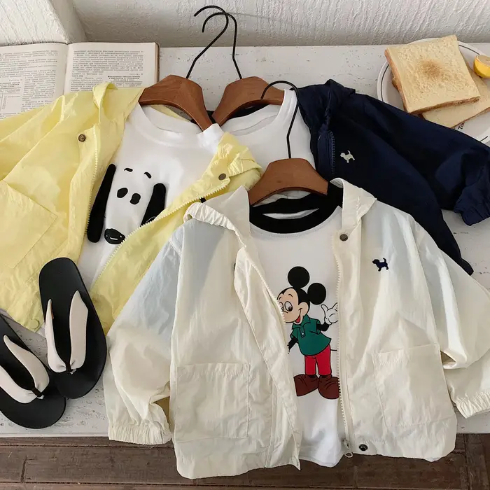 Manteau pour enfants en tissu 2025 avec sucre, nouveau produit d'été pour garçons et filles, vêtemen