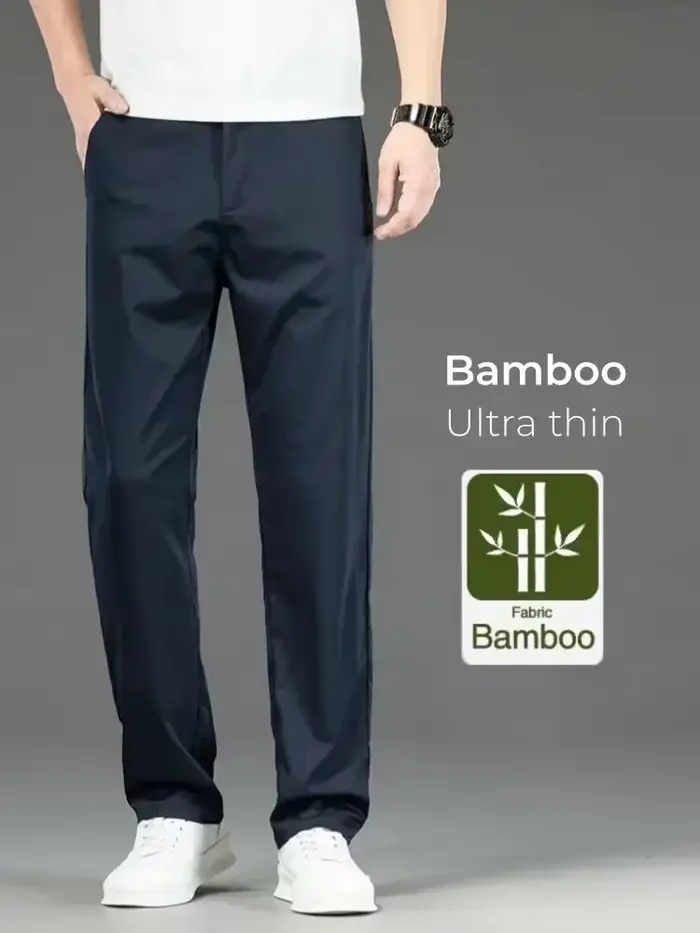 Printemps été nouveaux hommes pantalons décontractés mince mûrier soie doux affaires pantalon décont