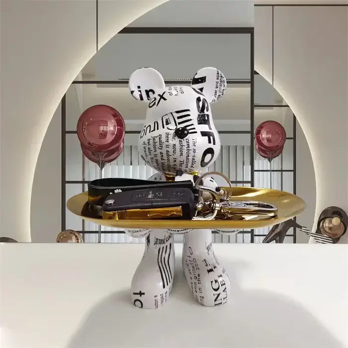 Figurine d'ornement d'ours Graffiti 21cm, décoration de maison, Statue d'animal, étagère de rangemen