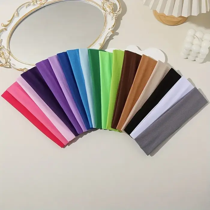 Bande de cheveux tricotée élastique pour femmes couleur unie sport fitness yoga course marathon accessoire mode activité physique élégant