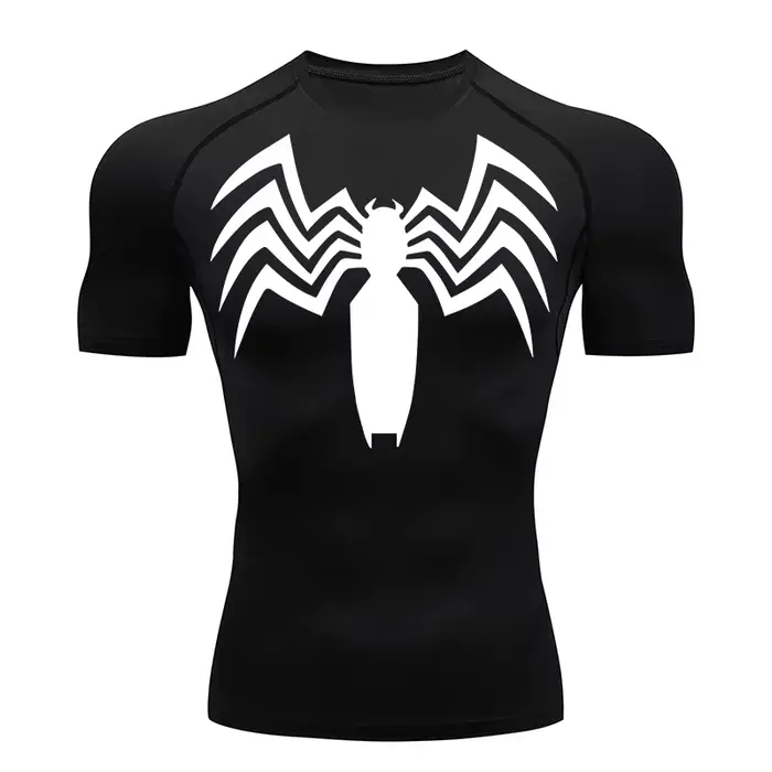 Chemise compression homme imprimé araignée - T-shirt sport séchage rapide anti-irritation été