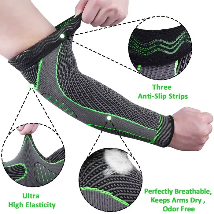 Manchons de Compression de bras de sport, Support de coude antidérapant pour jeunes adultes, cyclism