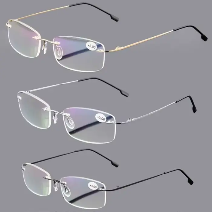 May Flower-Lunettes de lecture sans monture en titane pour hommes et femmes, blocage de la lumière b