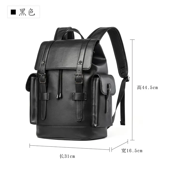 MOYYI – sac à dos en cuir PVC pour hommes, grande capacité, étanche, Durable, pour ordinateur portab