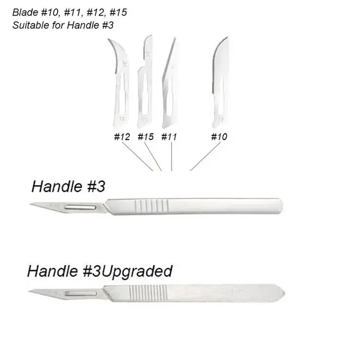 Scalpel à manche sphérique en acier au carbone, long, carboné, générateurs de bureau en métal, coute