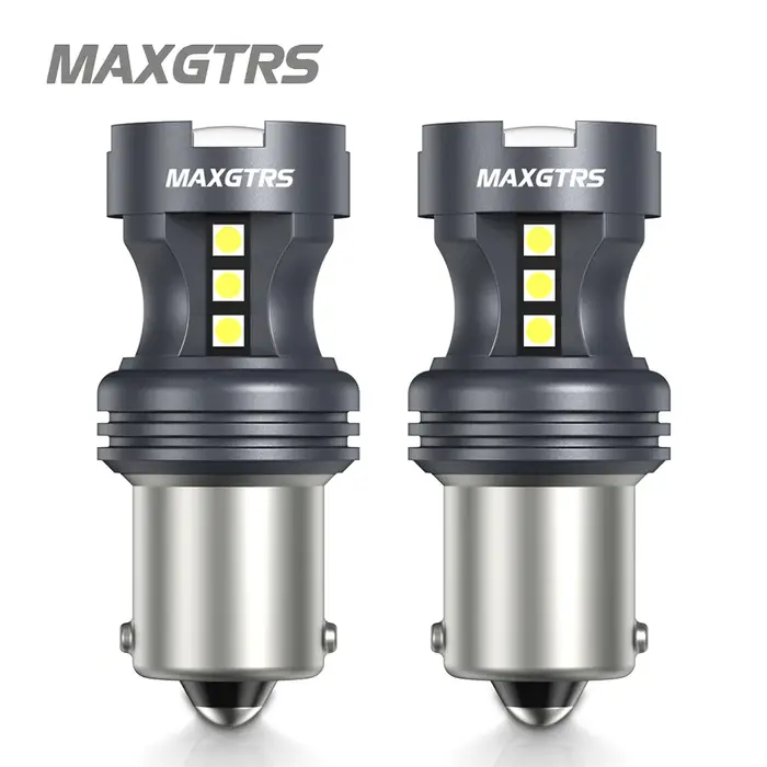 2x Ampoules LED P21W BA15S Canbus 1156 BAY15D 1157 P21/5W T20 W21W pour voiture, 6500K Blanc Rouge, 