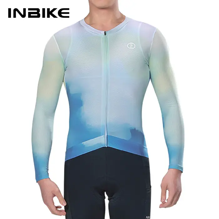 INBIKE-Maillot de vélo de montagne à manches longues pour hommes, maillot de cyclisme VTT, fermeture