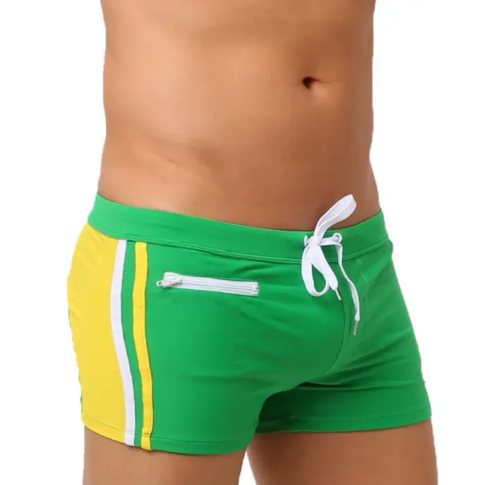 Maillot de Bain Homme Sexy Séchage Rapide - Boxer Slip Poche Zippée Court