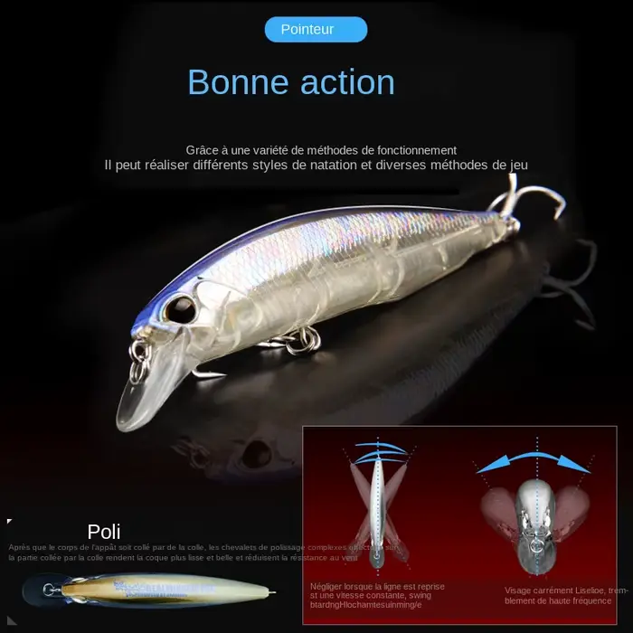 Appât de pêche Bearking 10cm 15g qualité professionnelle 14 couleurs variées pour truite perche pêche en lac rivière cadeau pêcheur