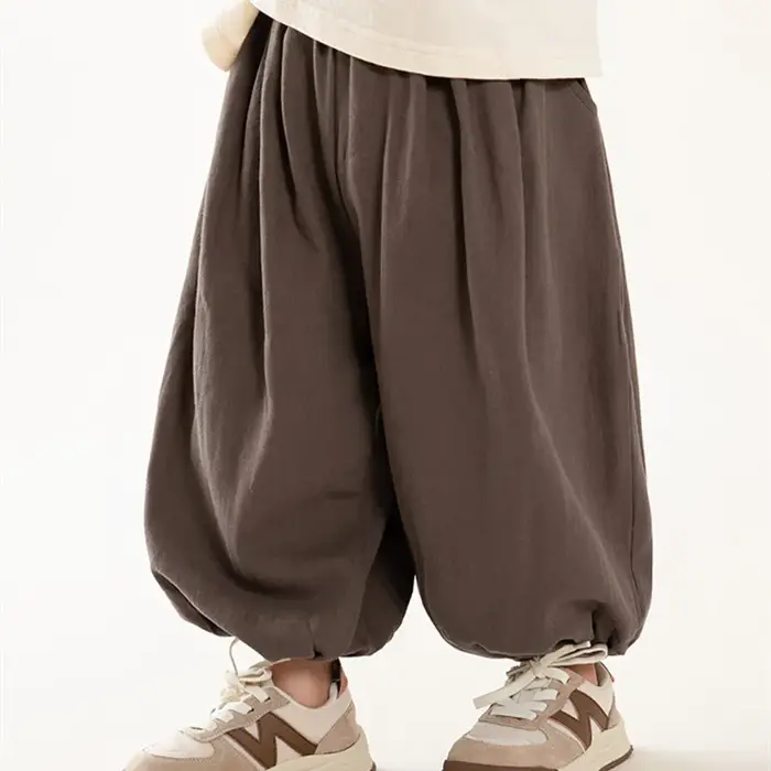 Pantalon lanterne mince pour enfants, sarouel ample, monochromatique, confortable et respirant, garç