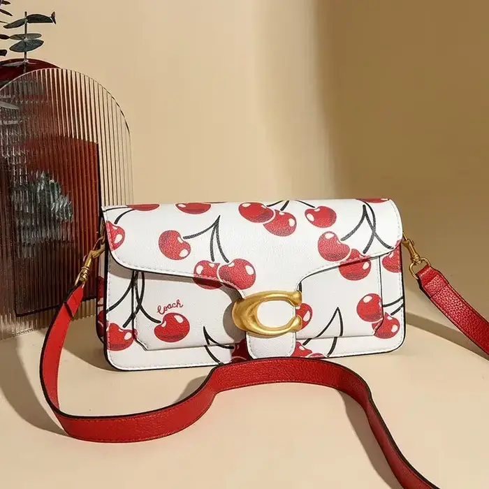 Sac à langer en cuir pleine fleur de qualité supérieure, modèle Cherry Mini carré, élégant, luxueux 