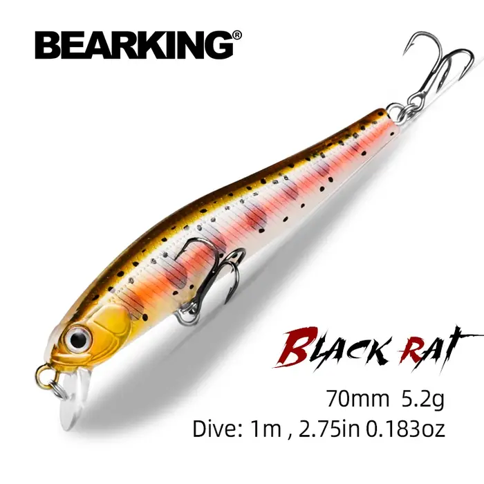 BEARKING modèle chaud 70mm 5.2g qualité professionnelle magent poids leurres de pêche méné manivelle
