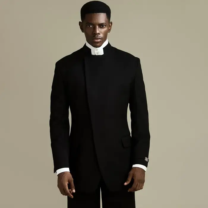 Costume Homme Noir Élégant 2 Pièces Veste et Pantalon Tenue Formelle Simple Boutonnage Revers Droit 