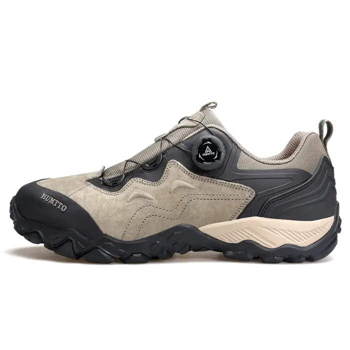 Baskets en cuir HUMTTO pour hommes - Bottes de randonnée robustes et chaussures de trekking sécurisées