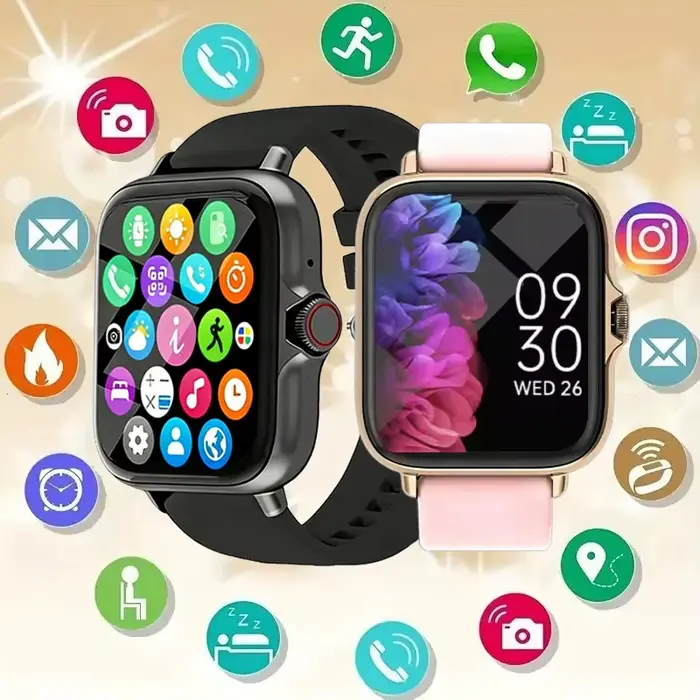 Montre multifonctionnelle 2026 pour hommes et femmes avec Bluetooth, musique, suivi de fitness et moniteur de sommeil pour entraînement et bien-être