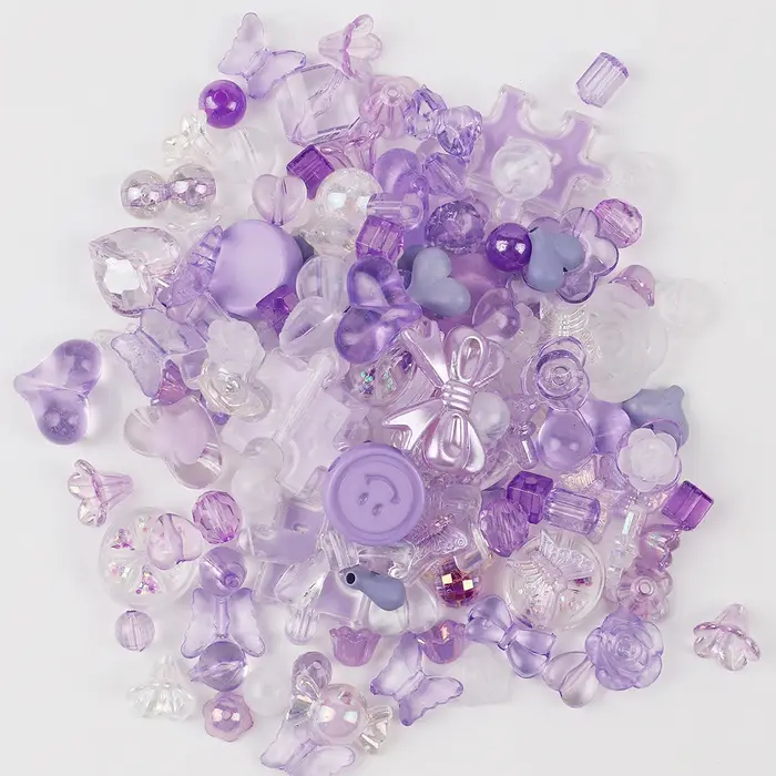 Perles acryliques de taille mixte aléatoire, 50g, perles de fleurs en forme de cœur souriant pour br