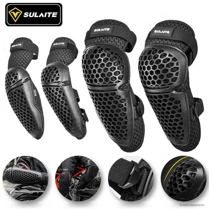 Genouillères de moto genouillère de motocross maille protection de coude de moto genouillères de spo